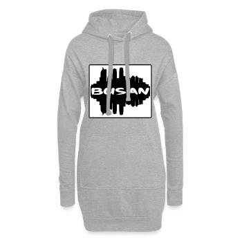Busan Südkorea Skyline Silhouette Travel Souven - Hoodie-Kleid - Grau meliert - Vorne