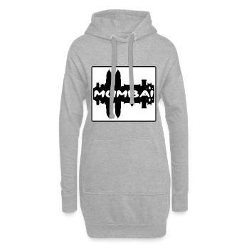 Mumbai Inde Skyline Silhouette Souvenir de voyage - Sweat-shirt à capuche long Femme - gris chiné - Devant