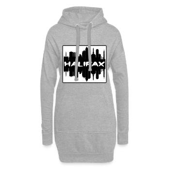 Halifax Canada Skyline Silhouette Voyage Souvenir - Sweat-shirt à capuche long Femme - gris chiné - Devant