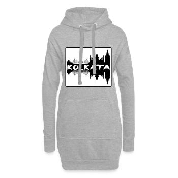 Kolkata Inde Skyline Silhouette Souvenir de voyage - Sweat-shirt à capuche long Femme - gris chiné - Devant