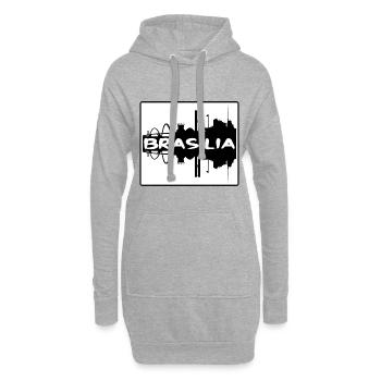 Brasilia Brésil Skyline Silhouette Souvenir de voyage - Sweat-shirt à capuche long Femme - gris chiné - Devant