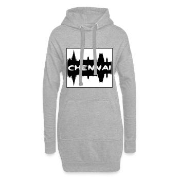 Chennai Inde Skyline Silhouette Souvenir de voyage - Sweat-shirt à capuche long Femme - gris chiné - Devant