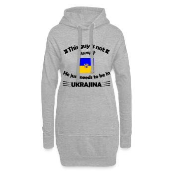 Chez soi en Ukraine - Sweat-shirt à capuche long Femme - gris chiné - Devant