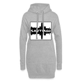 Santiago Chile Skyline Silhouette Reise Souvenir - Hoodie-Kleid - Grau meliert - Vorne