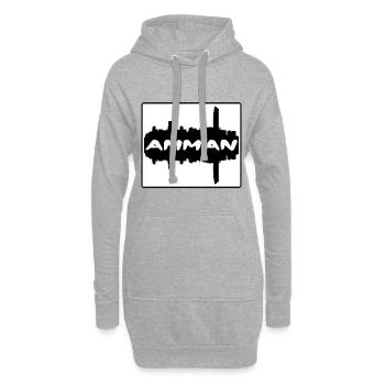 Amman Jordan Skyline Silhouette Souvenir de voyage - Sweat-shirt à capuche long Femme - gris chiné - Devant