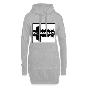 Islamabad Pakistan Skyline Silhouette Souve de voyage - Sweat-shirt à capuche long Femme - gris chiné - Devant