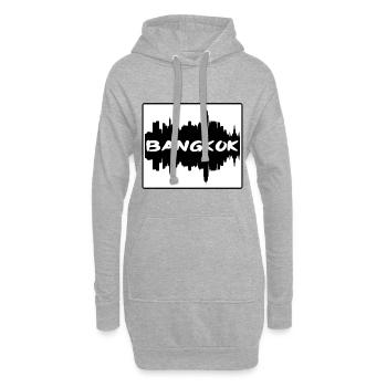 Bangkok Thaïlande Skyline Silhouette Voyage Souveni - Sweat-shirt à capuche long Femme - gris chiné - Devant