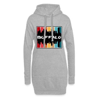 Buffalo New York États-Unis Skyline Silhouette Travel Sou - Sweat-shirt à capuche long Femme - gris chiné - Devant