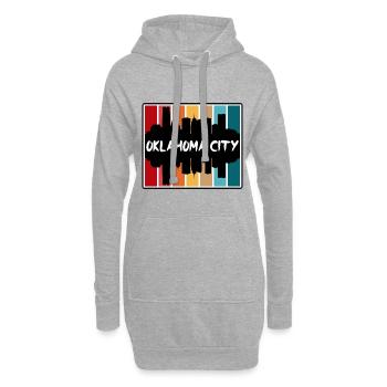 Oklahoma City Oklahoma Usa Skyline Silhouette Trav - Hoodie-Kleid - Grau meliert - Vorne