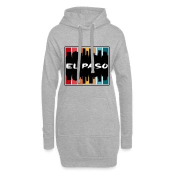 El Paso Texas États-Unis Skyline Silhouette Travel Souven - Sweat-shirt à capuche long Femme - gris chiné - Devant