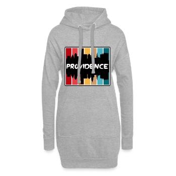 Providence Rhode Island États-Unis Skyline Silhouette Tra - Sweat-shirt à capuche long Femme - gris chiné - Devant