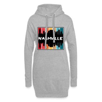 Nashville Tennessee USA Skyline Silhouette Reisen - Hoodie-Kleid - Grau meliert - Vorne