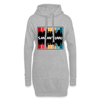 San Antonio Texas USA Skyline Silhouette Reisen So - Hoodie-Kleid - Grau meliert - Vorne