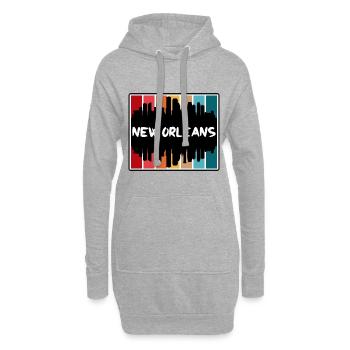 Nouvelle-Orléans Louisiane États-Unis Skyline Silhouette Trave - Sweat-shirt à capuche long Femme - gris chiné - Devant
