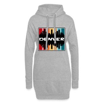 Denver Colorado États-Unis Skyline Silhouette Souv de voyage - Sweat-shirt à capuche long Femme - gris chiné - Devant