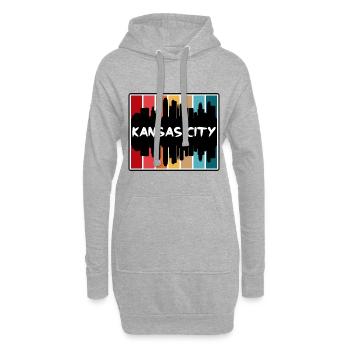 Kansas City Missouri USA Skyline Silhouette Reisen - Hoodie-Kleid - Grau meliert - Vorne