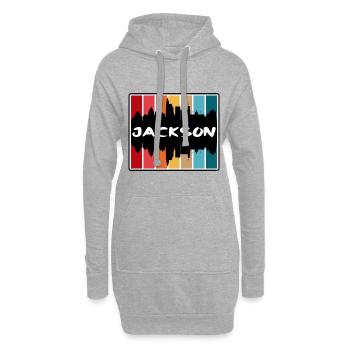 Jackson Mississippi États-Unis Skyline Silhouette Voyage - Sweat-shirt à capuche long Femme - gris chiné - Devant