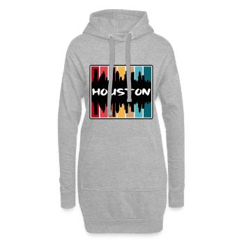 Houston Texas États-Unis Skyline Silhouette Travel Souven - Sweat-shirt à capuche long Femme - gris chiné - Devant