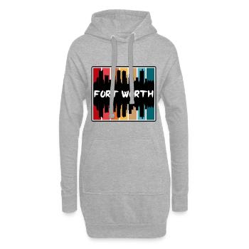 Fort Worth Texas USA Skyline Silhouette Reise Sou - Hoodie-Kleid - Grau meliert - Vorne