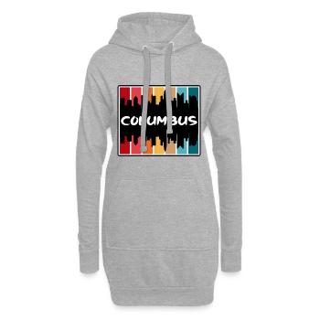 Columbus Ohio États-Unis Skyline Silhouette Travel Souven - Sweat-shirt à capuche long Femme - gris chiné - Devant