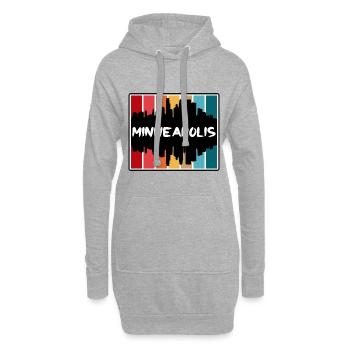 Minneapolis Minnesota Usa Skyline Silhouette Trave - Hoodie-Kleid - Grau meliert - Vorne