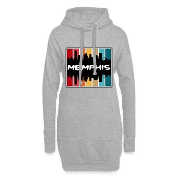 Memphis Tennessee États-Unis Skyline Silhouette Voyage So - Sweat-shirt à capuche long Femme - gris chiné - Devant
