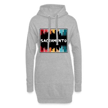 Sacramento California Usa Skyline Silhouette Trave - Hoodie-Kleid - Grau meliert - Vorne