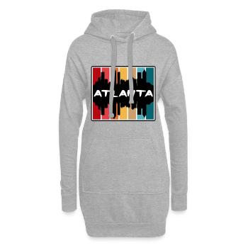 Atlanta Géorgie États-Unis Skyline Silhouette Souv de voyage - Sweat-shirt à capuche long Femme - gris chiné - Devant