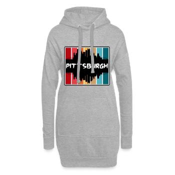 Pittsburgh Pennsylvania Usa Skyline Silhouette Tra - Hoodie-Kleid - Grau meliert - Vorne