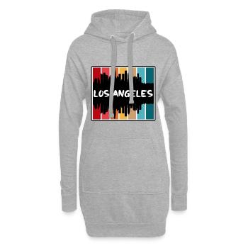 Los Angeles Californie États-Unis Skyline Silhouette - Sweat-shirt à capuche long Femme - gris chiné - Devant