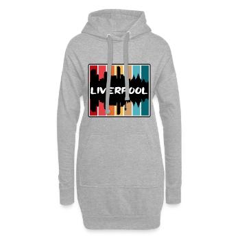 Liverpool Angleterre Skyline Silhouette Travel Souven - Sweat-shirt à capuche long Femme - gris chiné - Devant