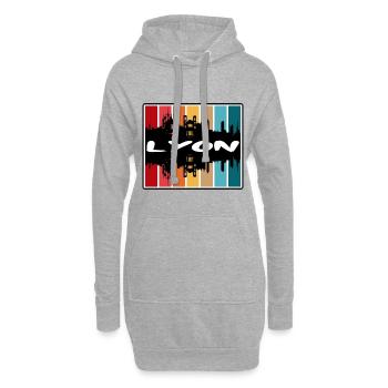 Lyon Frankreich Skyline Silhouette Reise Souvenir - Hoodie-Kleid - Grau meliert - Vorne