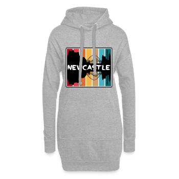 Newcastle England Skyline Silhouette Reise Souven - Hoodie-Kleid - Grau meliert - Vorne