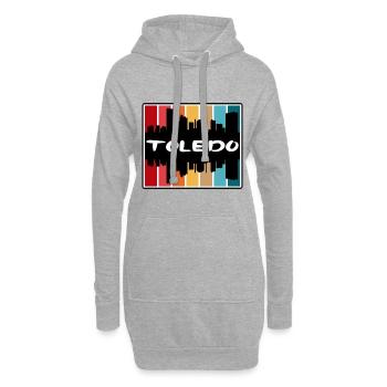 Toledo Ohio USA Skyline Silhouette Reise Souvenir - Hoodie-Kleid - Grau meliert - Vorne