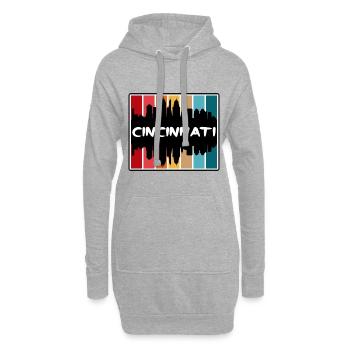Cincinnati Ohio Usa Skyline Silhouette Travel Souv - Hoodie Dress - heather grey - Front