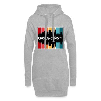 Corpus Christi Texas Usa Skyline Silhouette Travel - Hoodie-Kleid - Grau meliert - Vorne