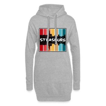 Strasbourg France Skyline Silhouette Travel Souveni - Sweat-shirt à capuche long Femme - gris chiné - Devant