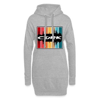 Cork Irlande Skyline Silhouette Souvenir de voyage - Sweat-shirt à capuche long Femme - gris chiné - Devant