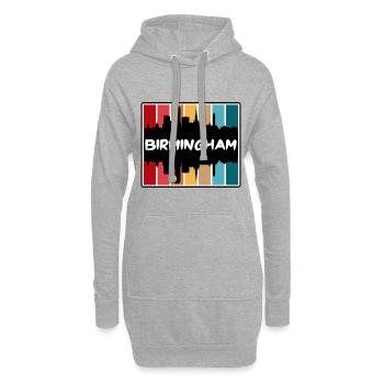 Birmingham Angleterre Skyline Silhouette Travel Souve - Sweat-shirt à capuche long Femme - gris chiné - Devant