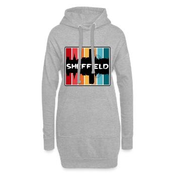 Sheffield Angleterre Skyline Silhouette Travel Souven - Sweat-shirt à capuche long Femme - gris chiné - Devant