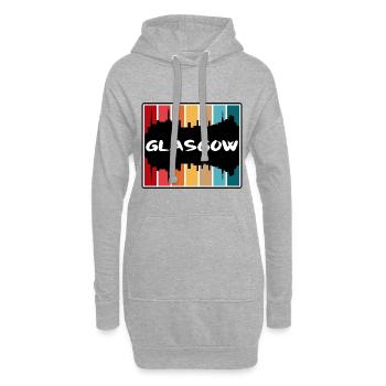 Glasgow Ecosse Skyline Silhouette Voyage Souveni - Sweat-shirt à capuche long Femme - gris chiné - Devant