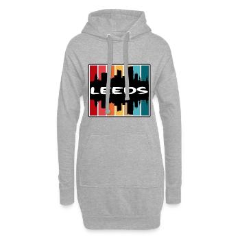 Leeds England Skyline Silhouette Reise Souvenir - Hoodie-Kleid - Grau meliert - Vorne