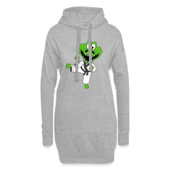 KROKODIL - KARATE - JUDO - SPORT - TIER - Hoodie-Kleid - Grau meliert - Vorne