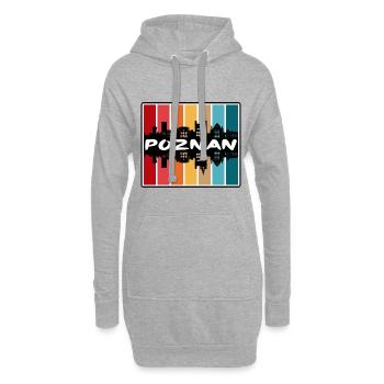 Poznan Pologne Skyline Silhouette Souvenir de voyage - Sweat-shirt à capuche long Femme - gris chiné - Devant