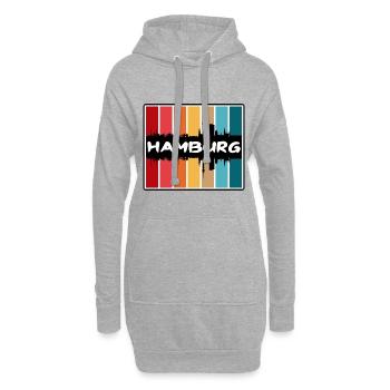 Hamburg Deutschland Skyline Silhouette Reisesouvenir - Hoodie-Kleid - Grau meliert - Vorne
