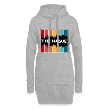 La Haye Pays-Bas Skyline Silhouette Voyage So - Sweat-shirt à capuche long Femme - gris chiné - Devant