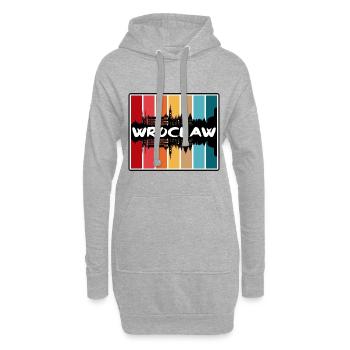 Breslau Polen Skyline Silhouette Reise Souvenir - Hoodie-Kleid - Grau meliert - Vorne