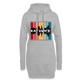 Katowice Pologne Skyline Silhouette Souvenir de voyage - Sweat-shirt à capuche long Femme - gris chiné - Devant