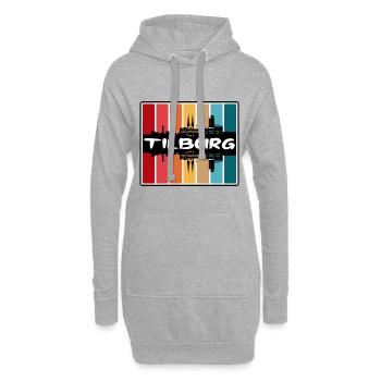 Tilburg Pays-Bas Skyline Silhouette Souv de voyage - Sweat-shirt à capuche long Femme - gris chiné - Devant