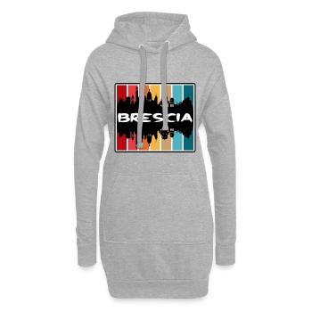 Brescia Italie Skyline Silhouette Souvenir de voyage - Sweat-shirt à capuche long Femme - gris chiné - Devant